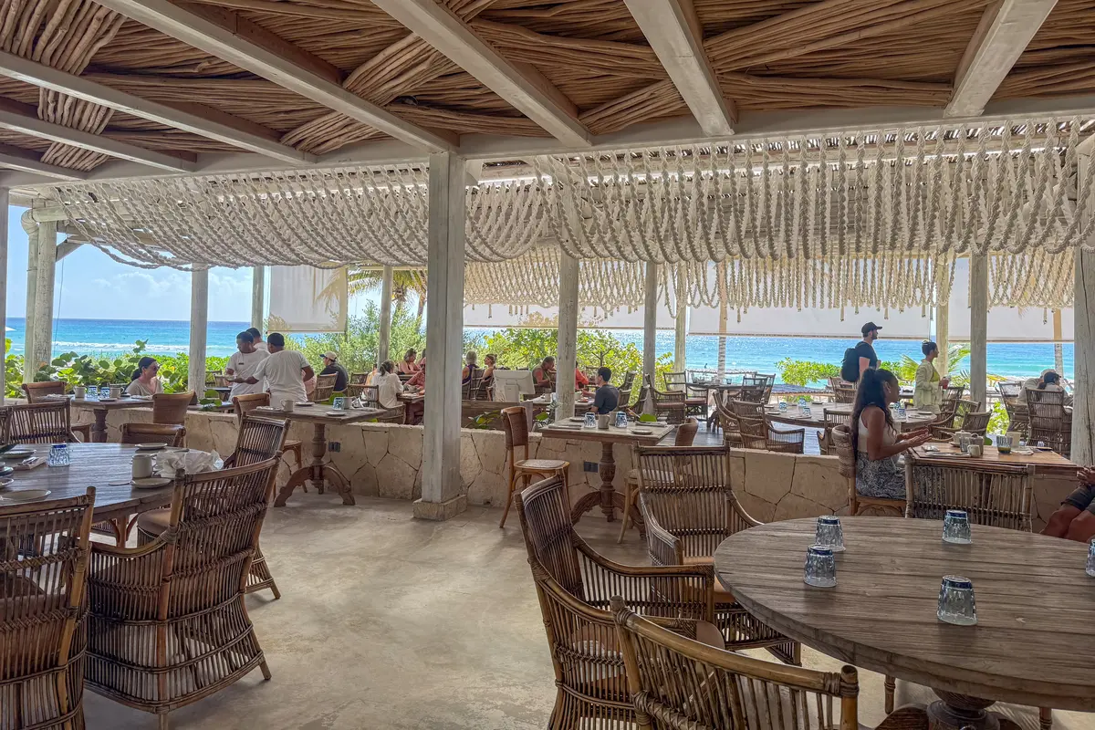 restaurant with an ocean view at Palmaia The House of Aia