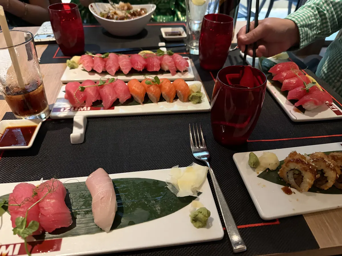 Plates of sushi