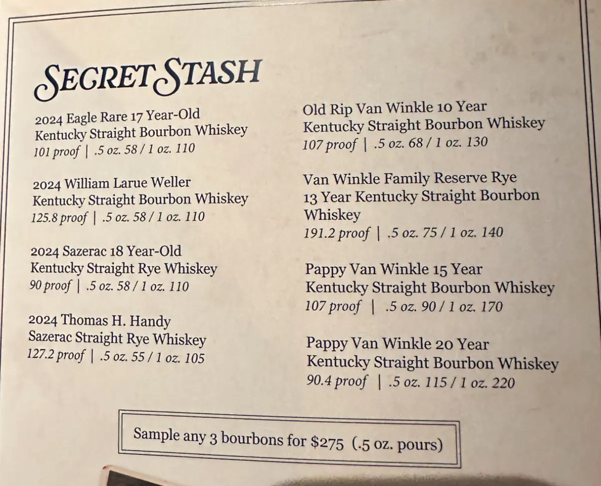 Secret Stash menu