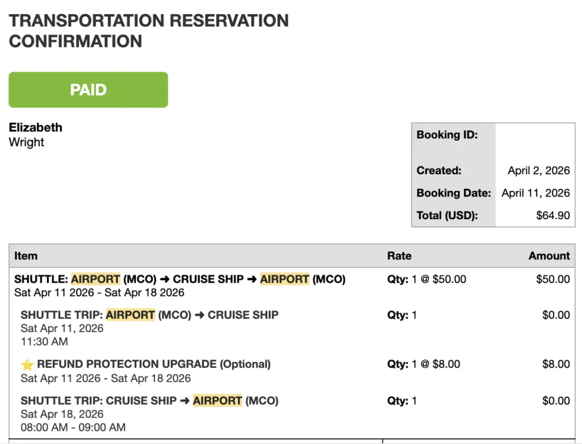Airport Canaveral Booking Airport Canaveral Booking