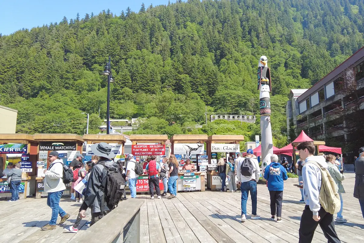Crowded port in Juneau Alaska