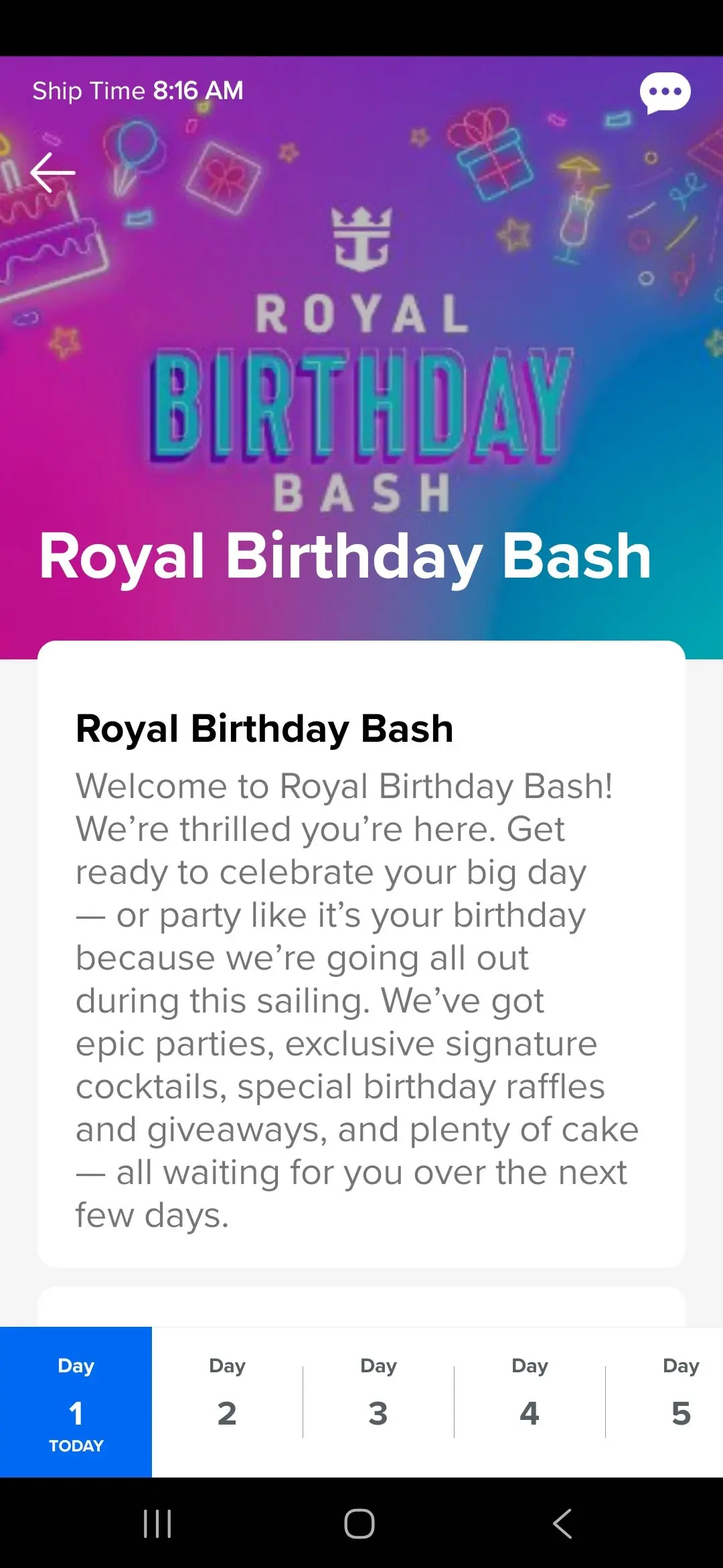 Screenshot of app
