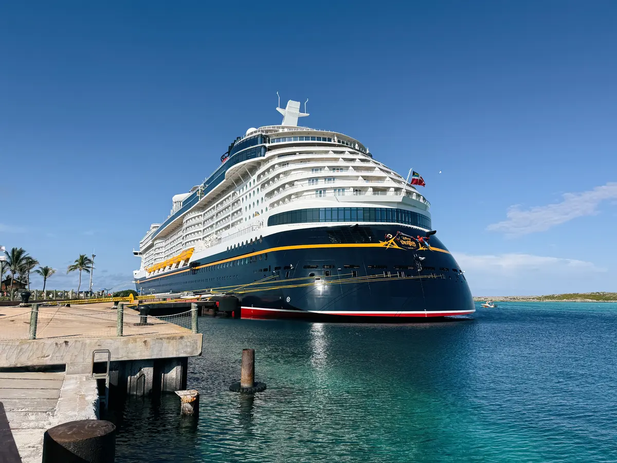 Disney Destiny docked Castaway Cay Disney Destiny docked Castaway Cay