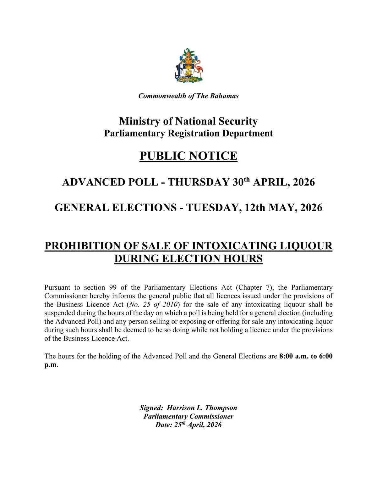 Bahamas Alcohol Ban During Elections Bahamas Alcohol Ban During Elections