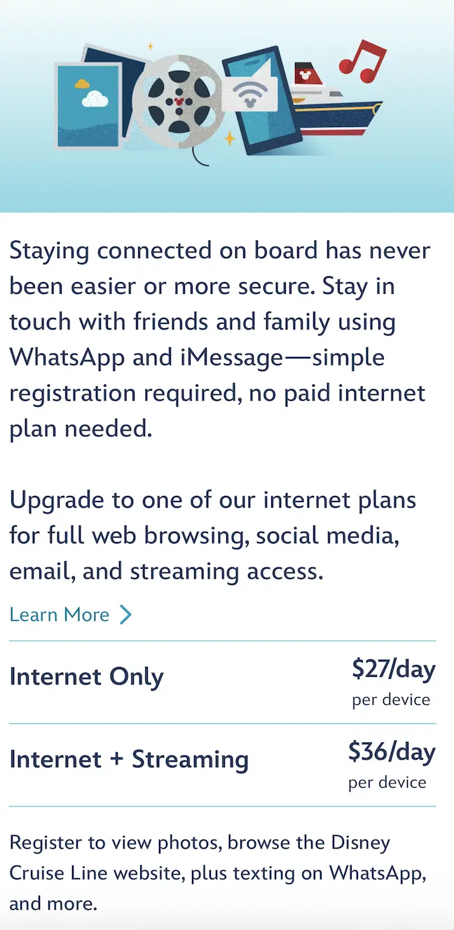 Disney Cruise WiFi Disney Cruise WiFi