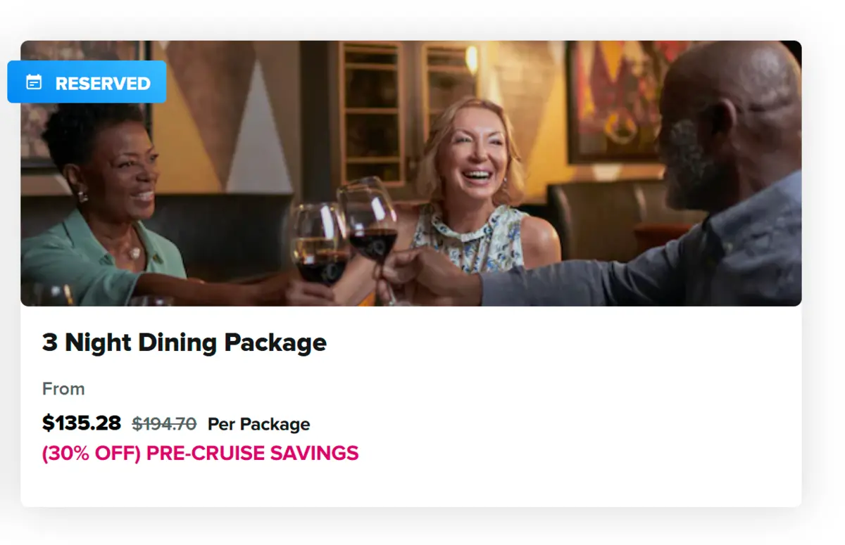 Dining Package Cruise Planner Dining Package Cruise Planner