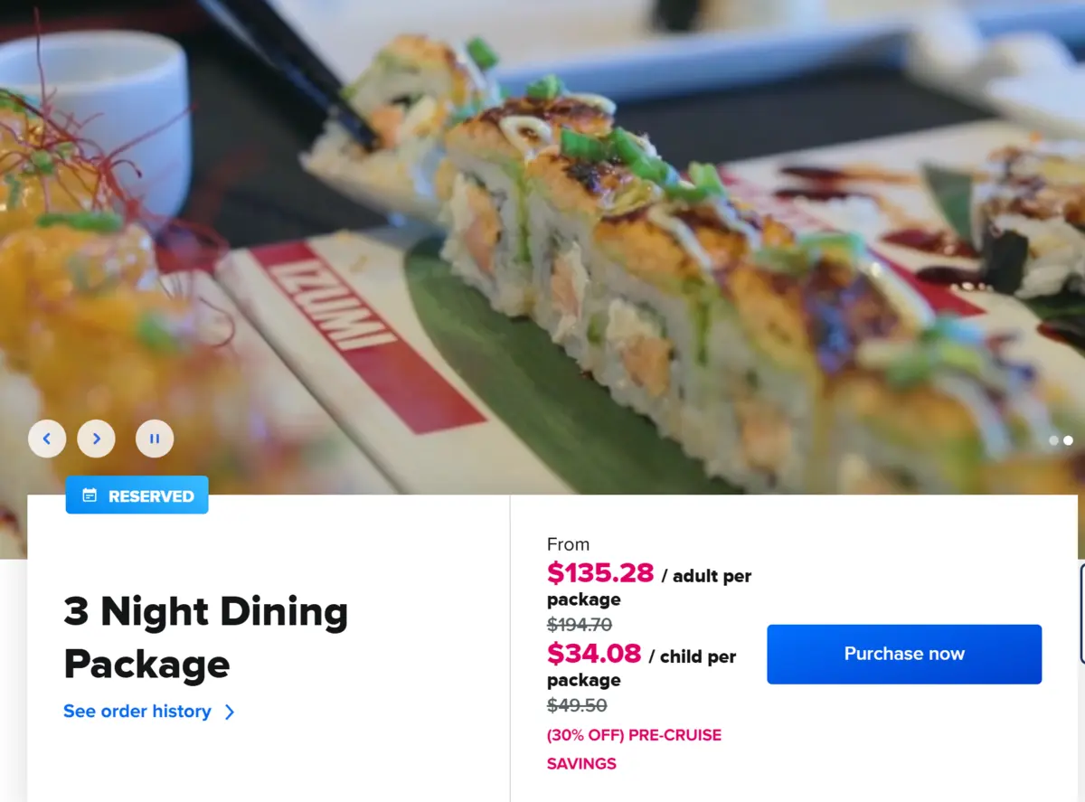 3 Night Dining Package Cost 3 Night Dining Package Cost
