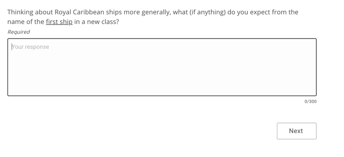 Survey question