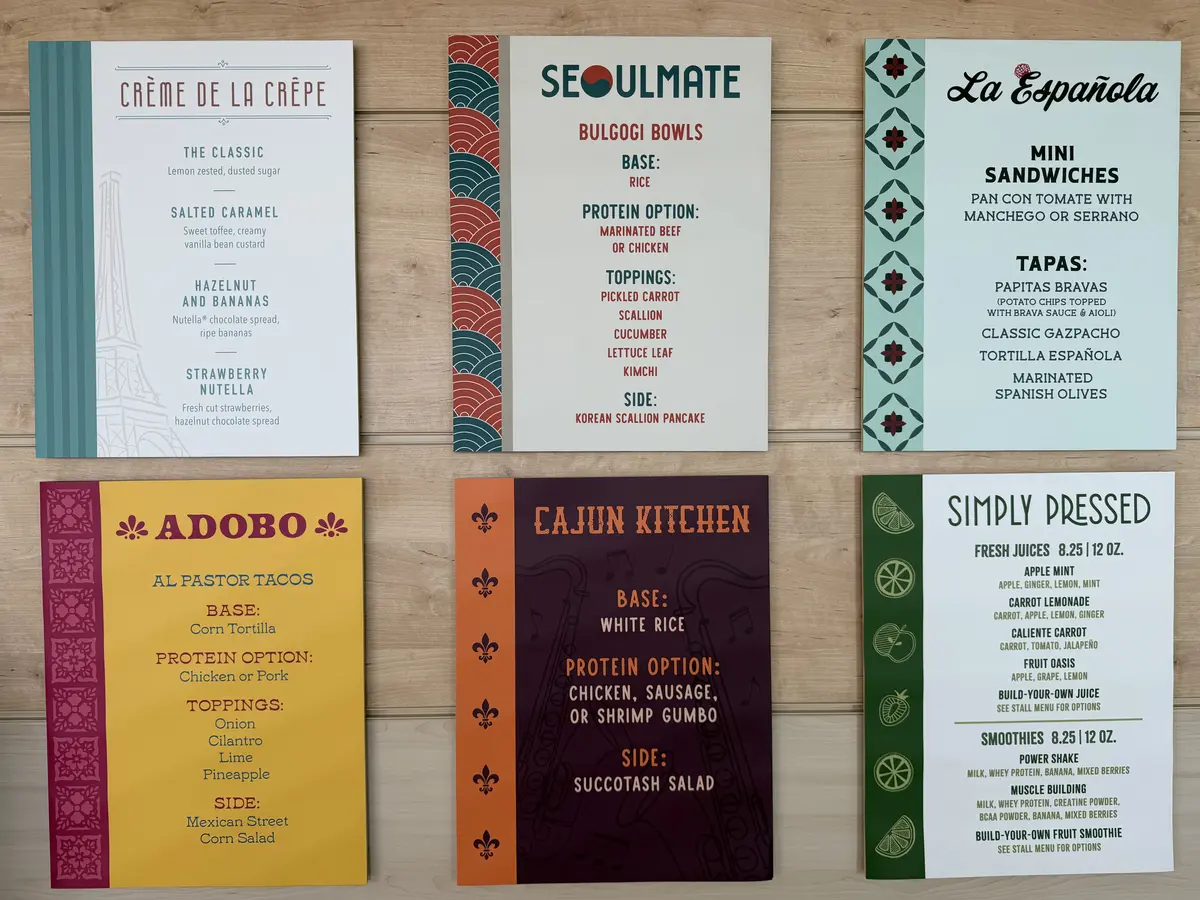 Food hall menu