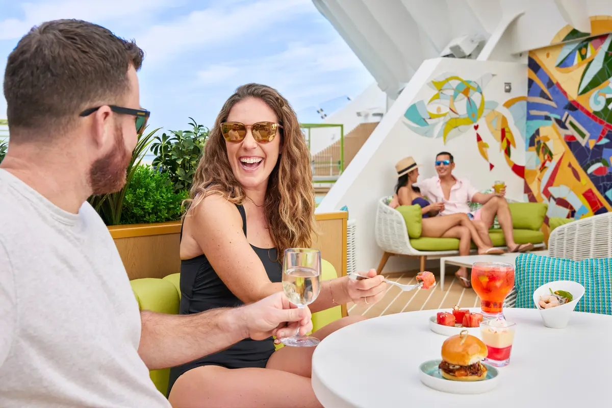 Adults in suite deck on Icon