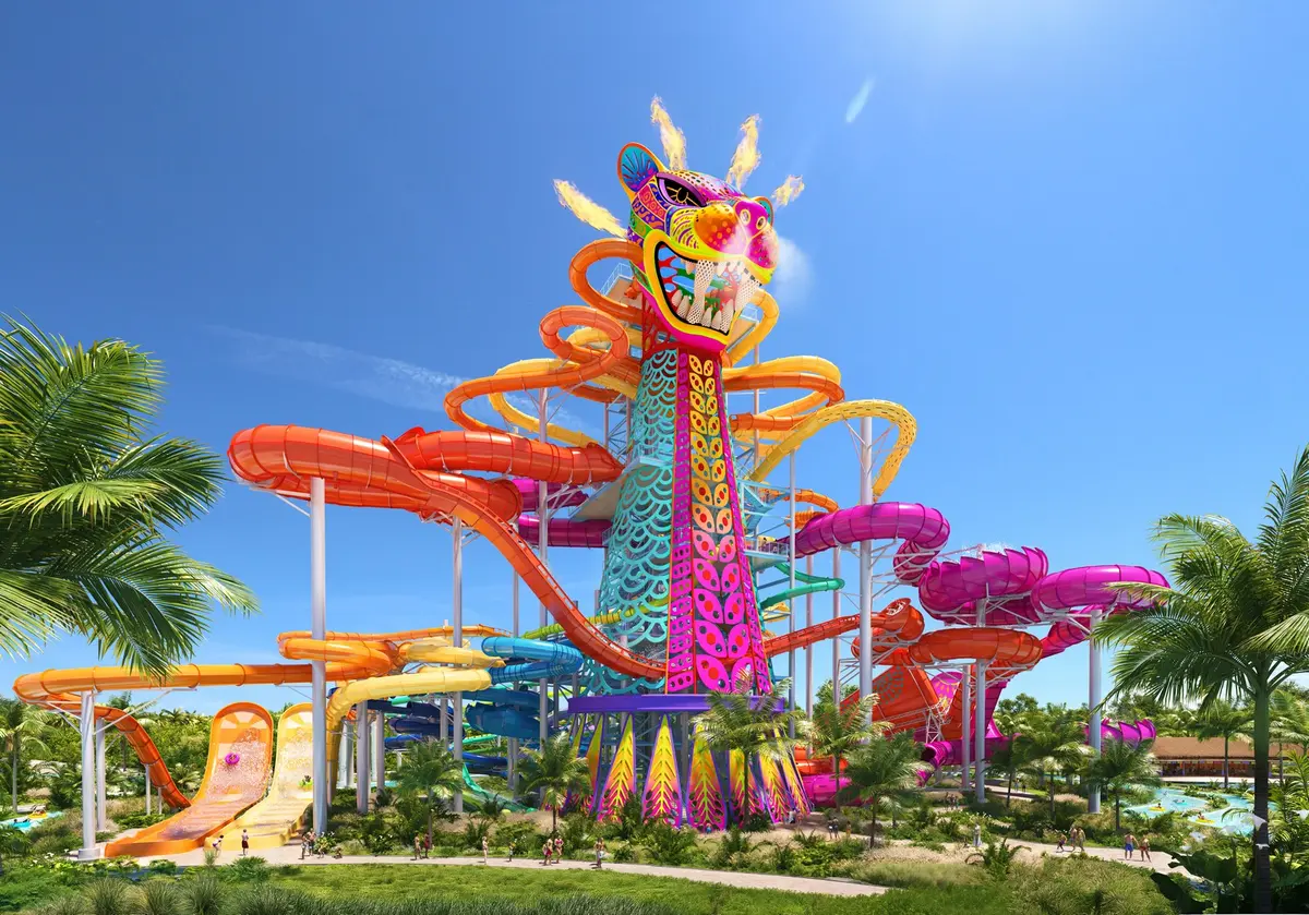 Water slide tower at Perfect Day Mexico