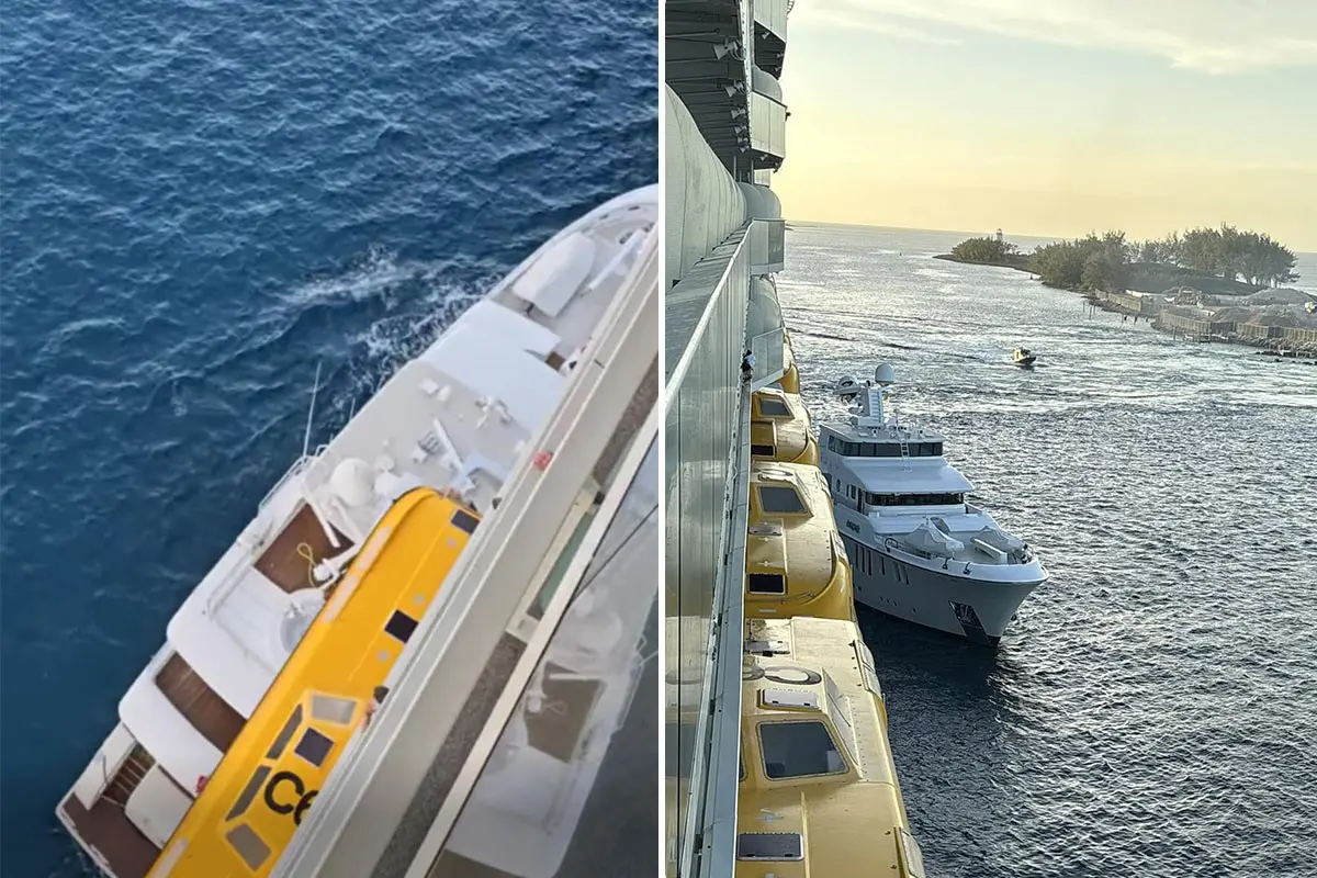 Boat hit Allure of the Seas