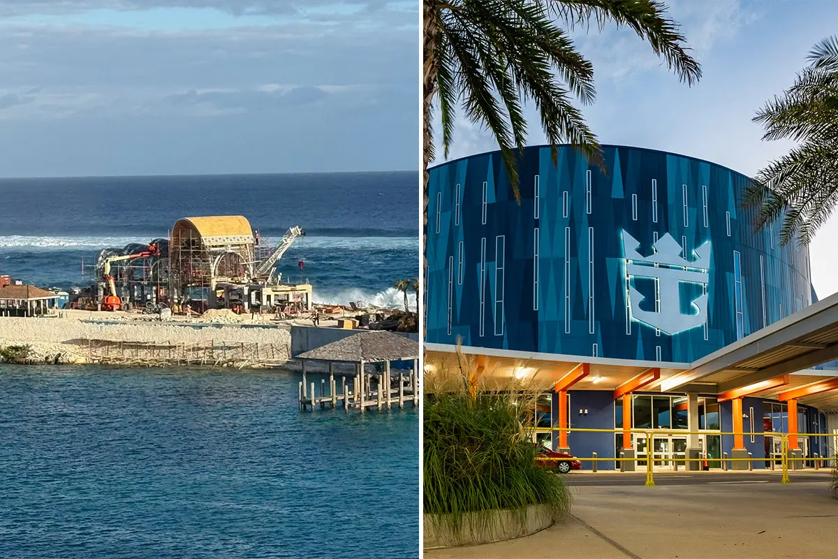 Construction, left. Galveston terminal, right