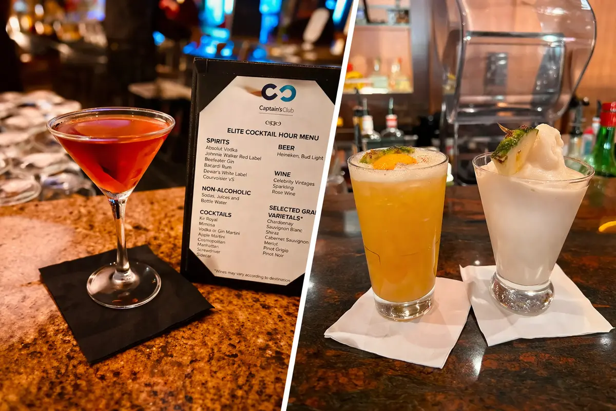 Diamond Drinks, left. Celebrity drinks, right