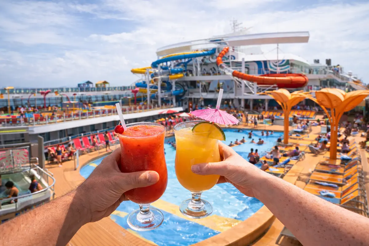 Drinks on Utopia pool deck
