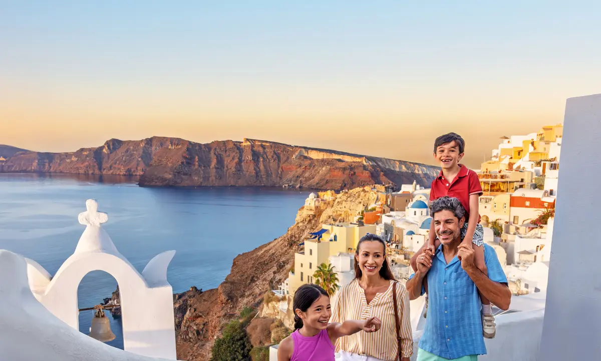 Family on a tour in Europe