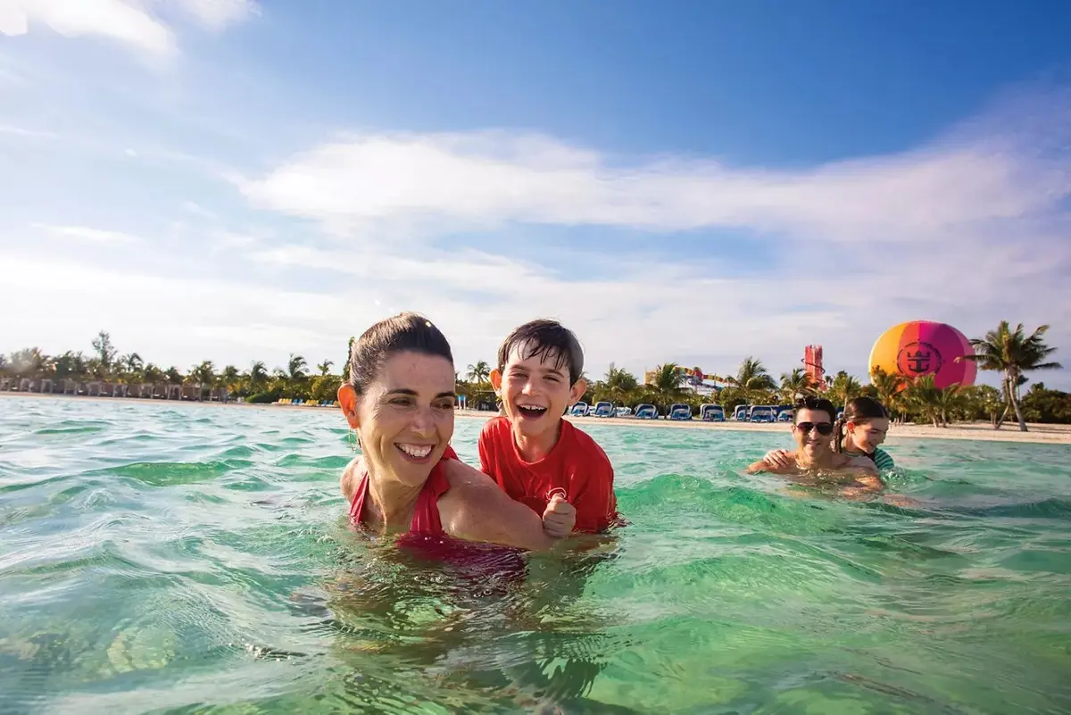 Family swimming at CocoCay