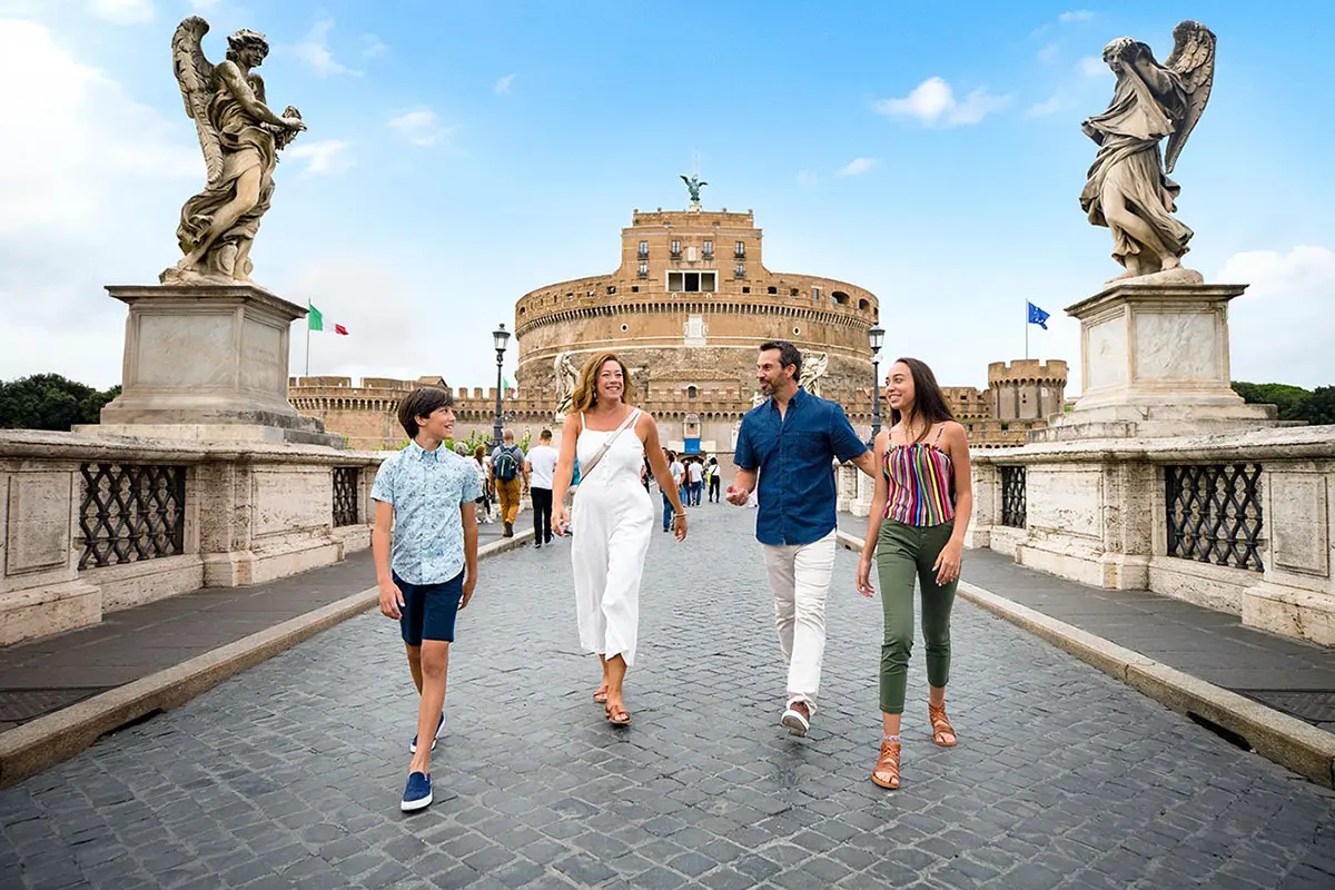 Family on a tour in Europe