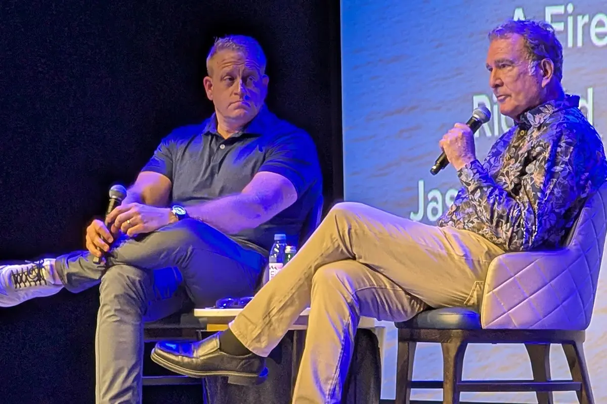Jason Liberty, Left. Richard Fain, right