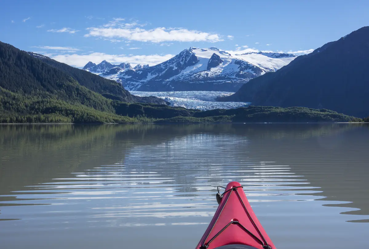 Kayaking on Mendenhall Lake