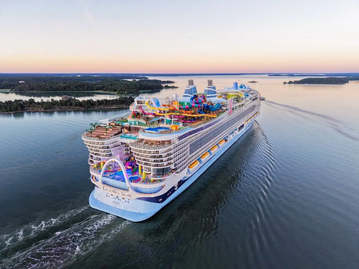 Legend of the Seas departing shipyard