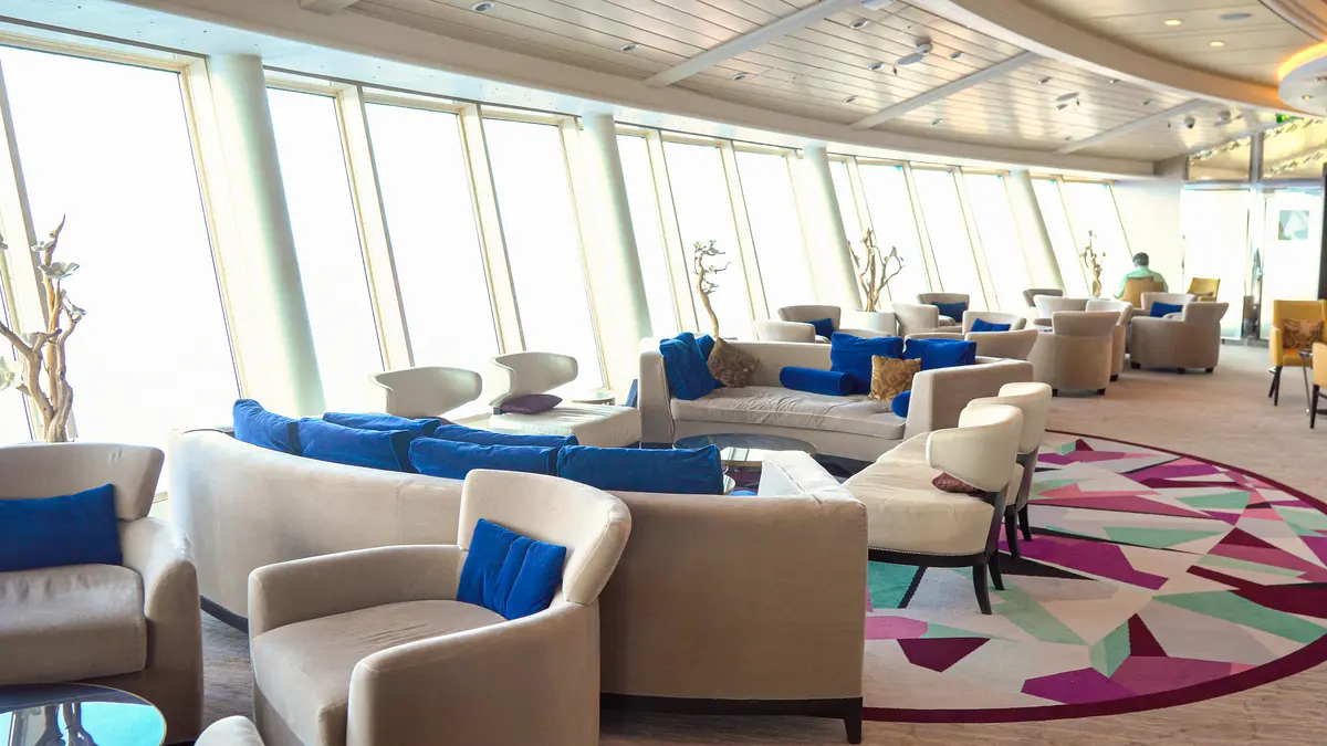 Suite lounge on Royal Caribbean cruise ship