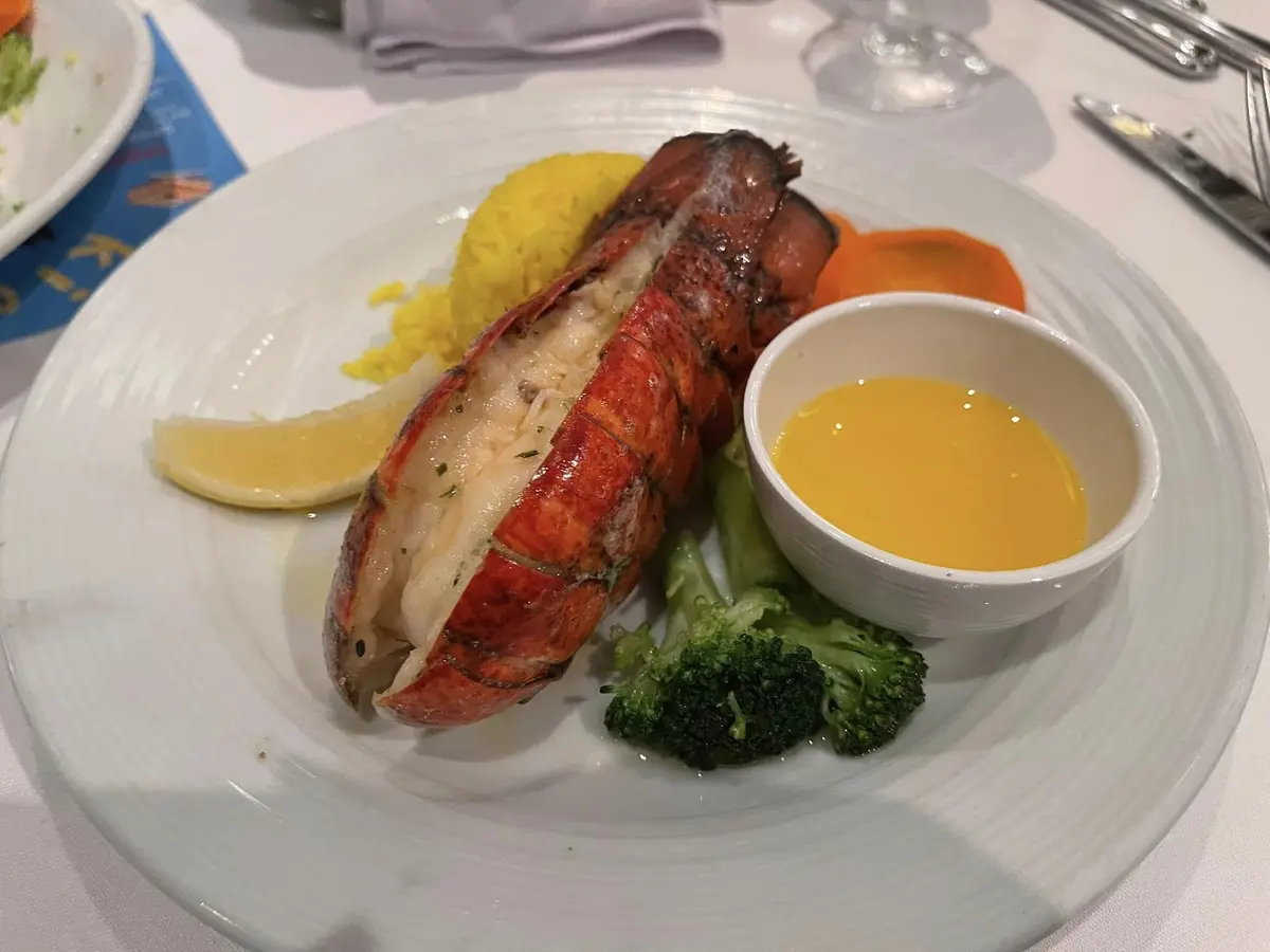 Lobster served in Main Dining Room