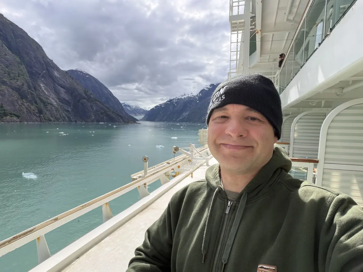 Matt on his balcony in Alaska