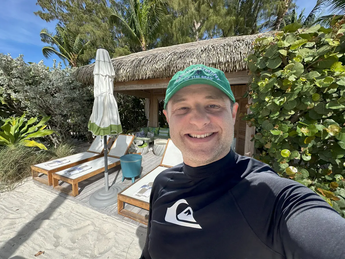 Matt in front of the cabana