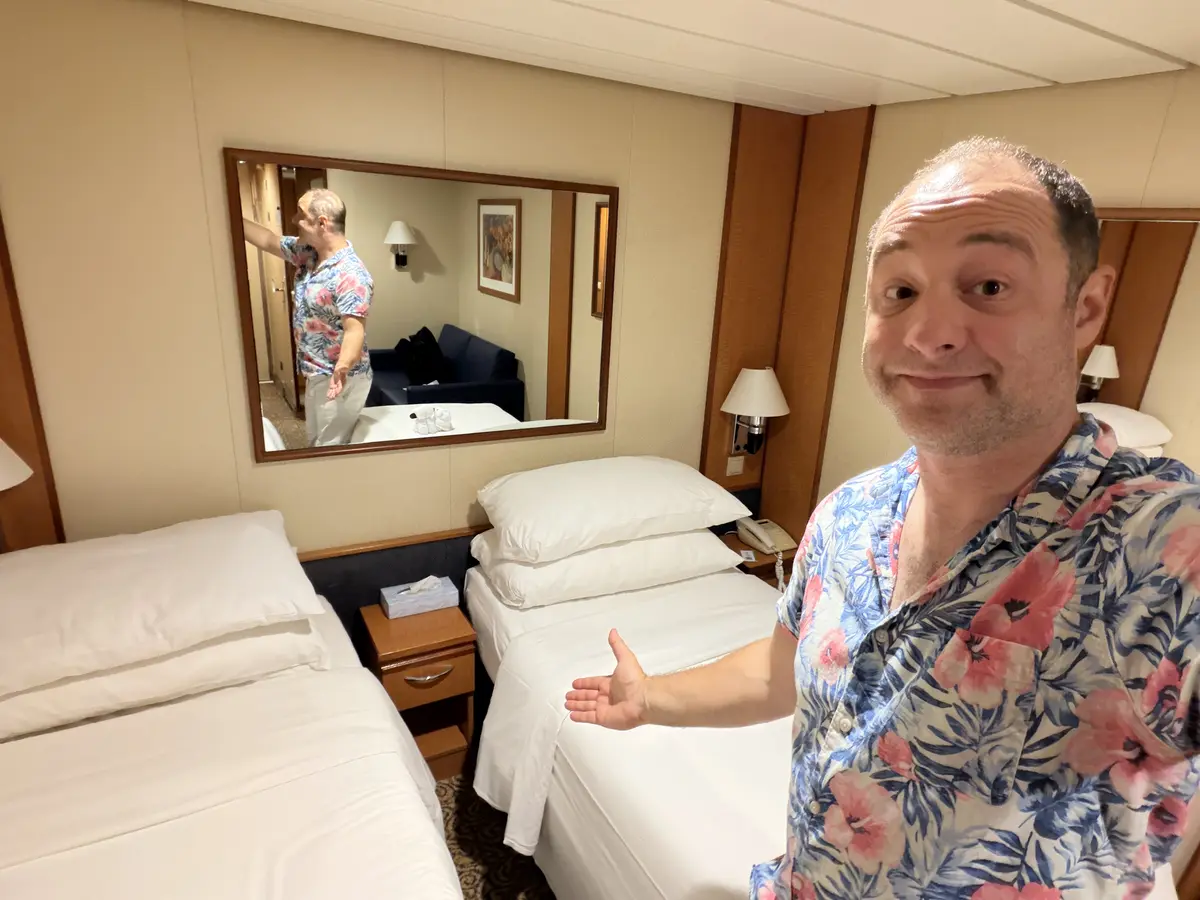 Matt in front of split beds
