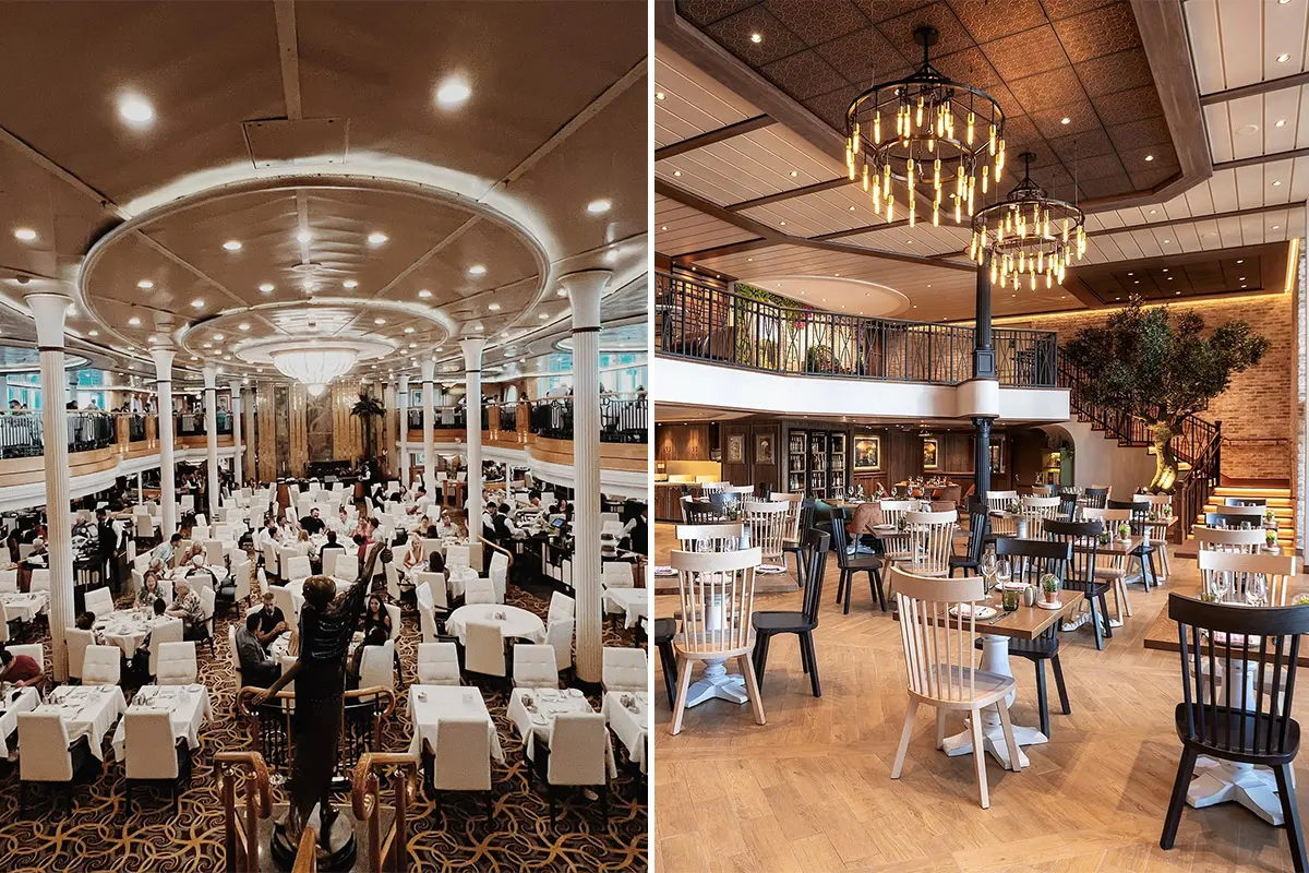 Main Dining Room, left. Specialty restaurant, right