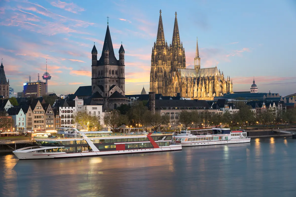 Rhine River with cruise ship