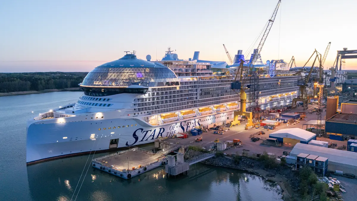 Star of the Seas docked at shipyard