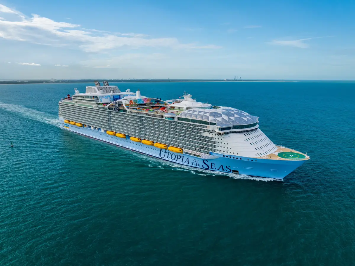 Utopia of the Seas sailing away from Port Canaveral