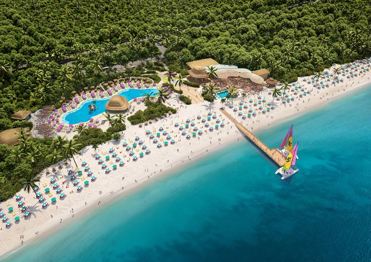Royal Beach Club Cozumel aerial render