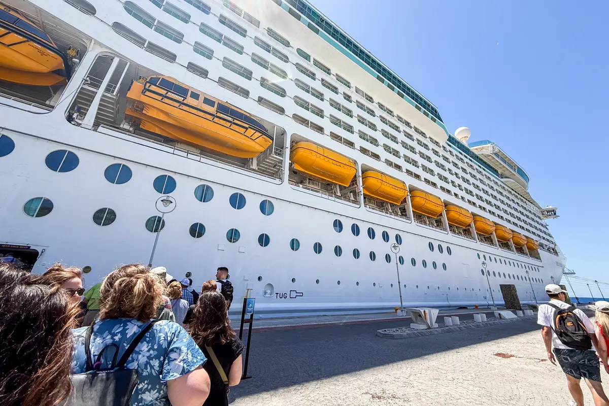 Explorer of the Seas docked in Mykonos