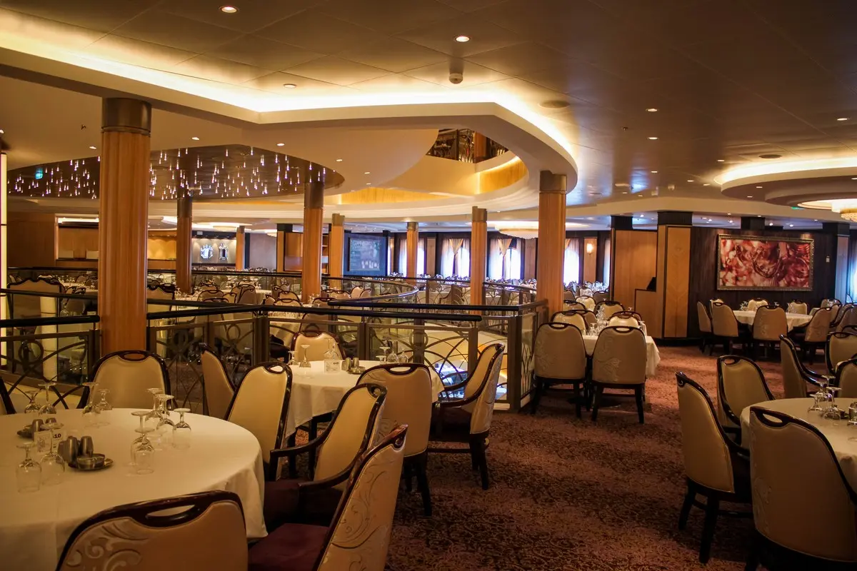 Empty tables in the Main Dining room