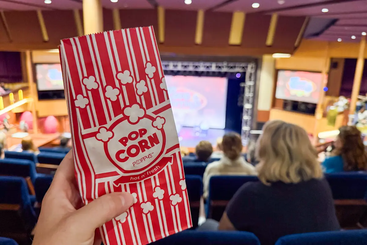 popcorn in theater on cruise