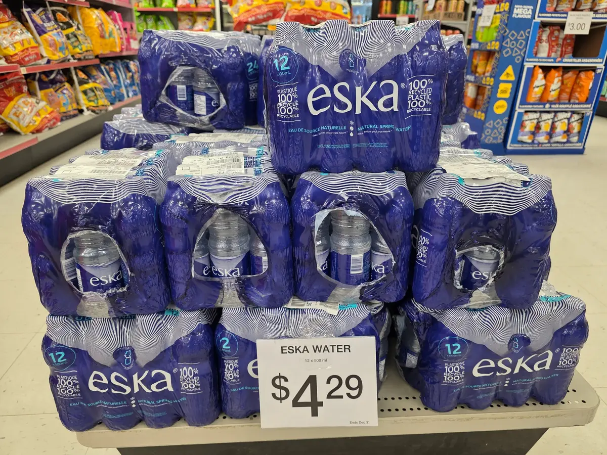 Cases of water