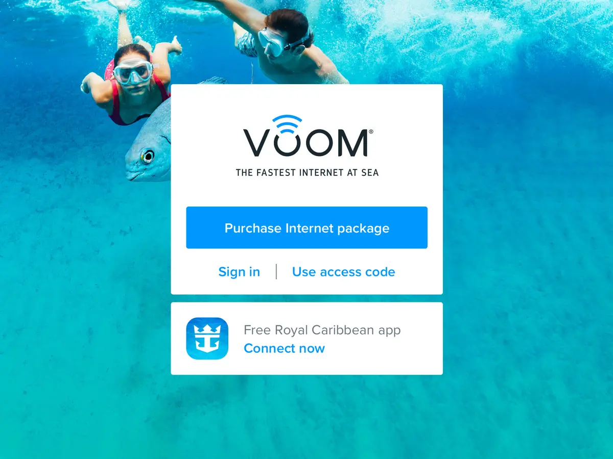 Voom sign in screen