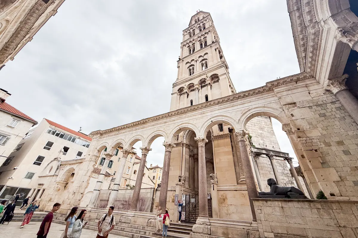 historic city center square in Split, Croatia