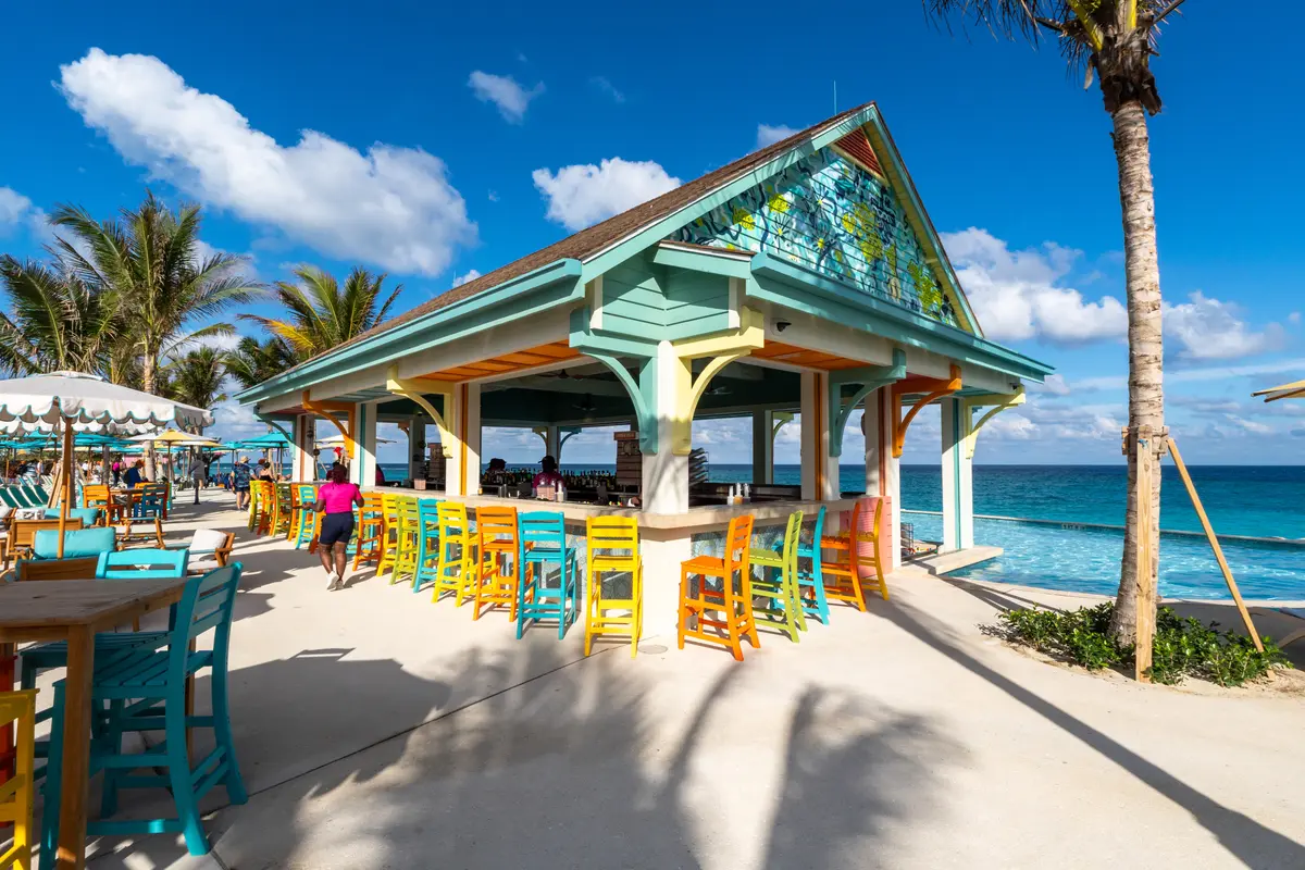 Bar at beach club