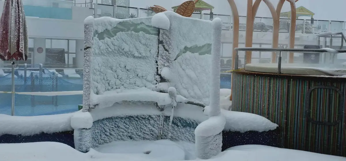 Odyssey of the Seas in the snow Odyssey of the Seas in the snow
