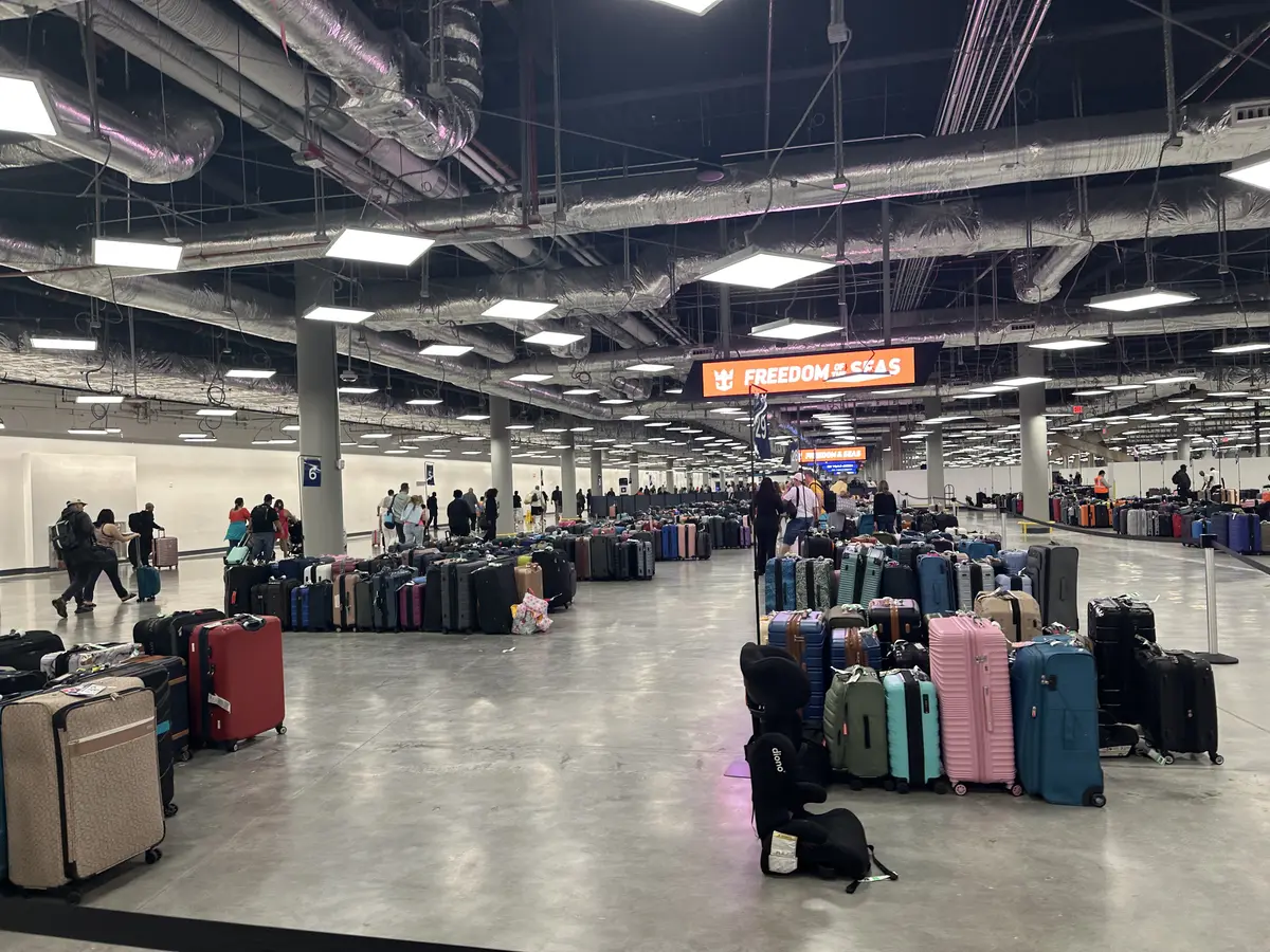 Luggage in cruise terminal