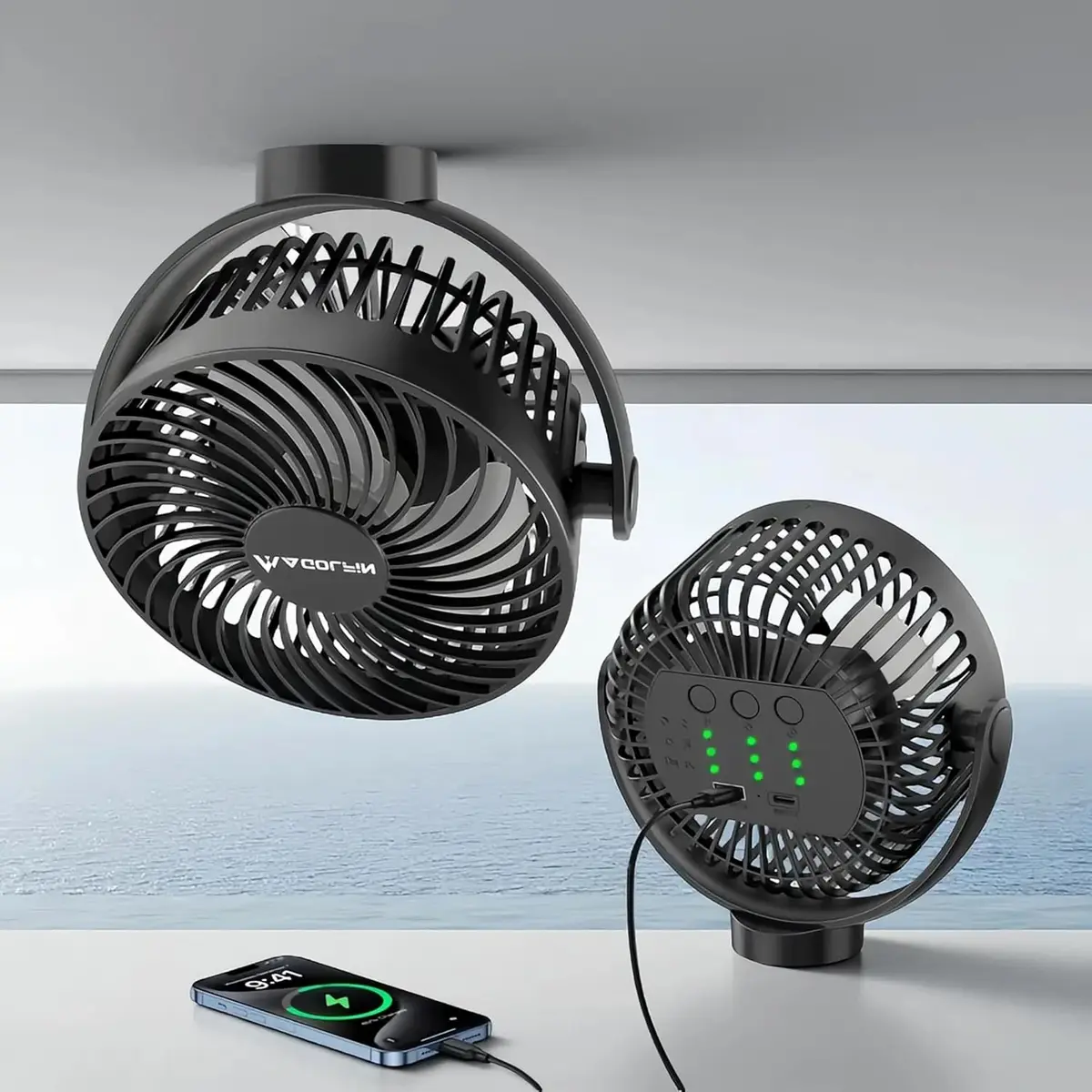 Magnetic ceiling fan