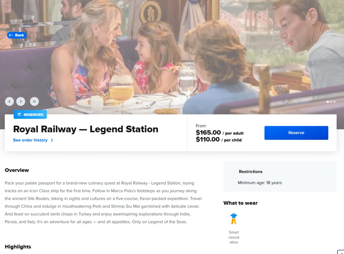 Price for Royal Railway