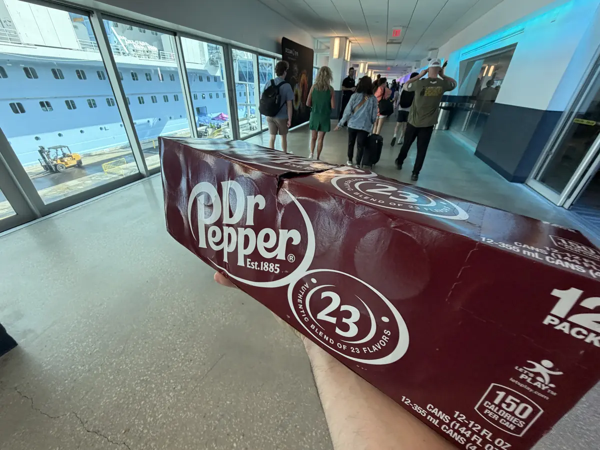Taking soda on a cruise ship