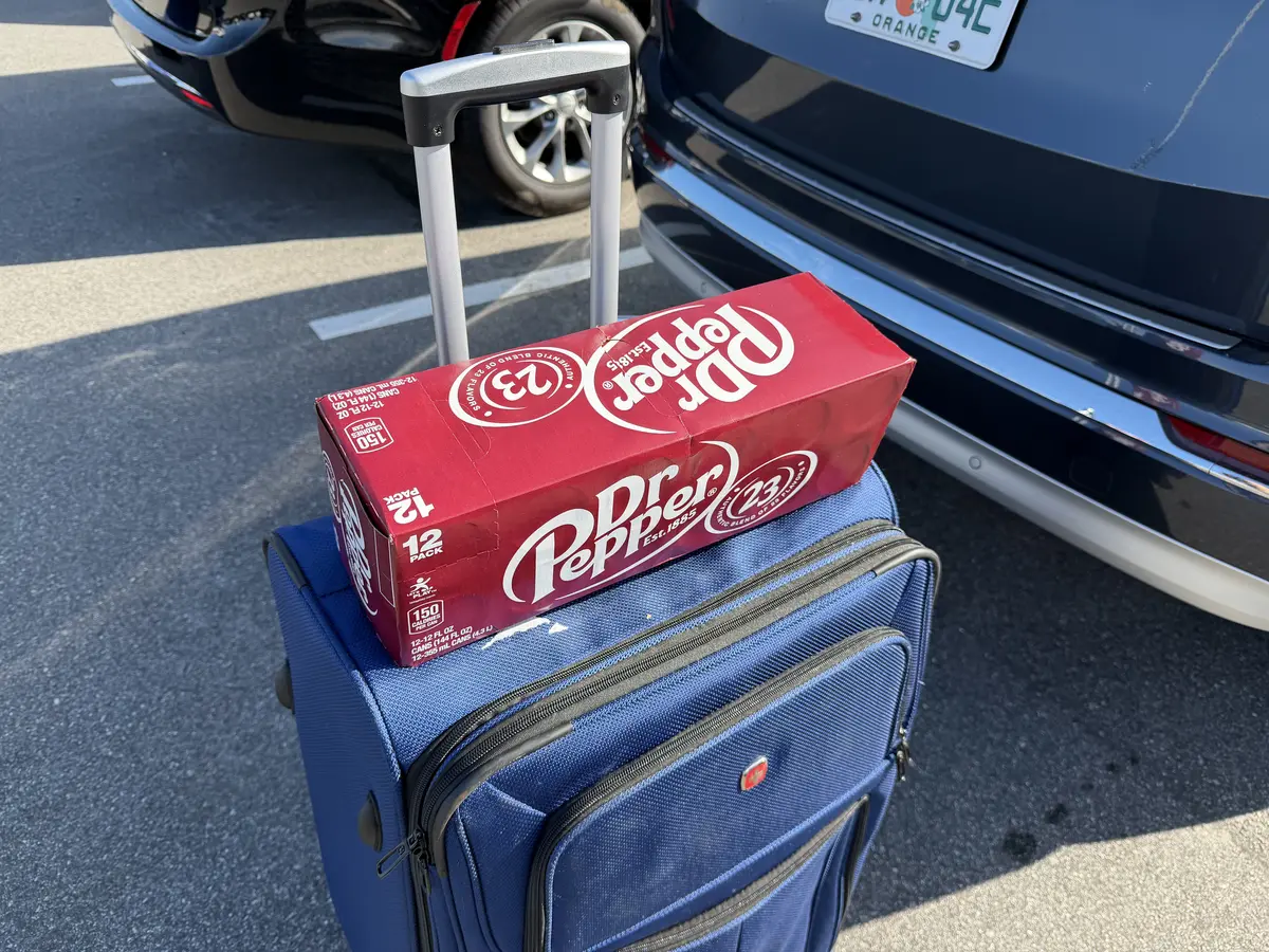 Soda in the parking lot