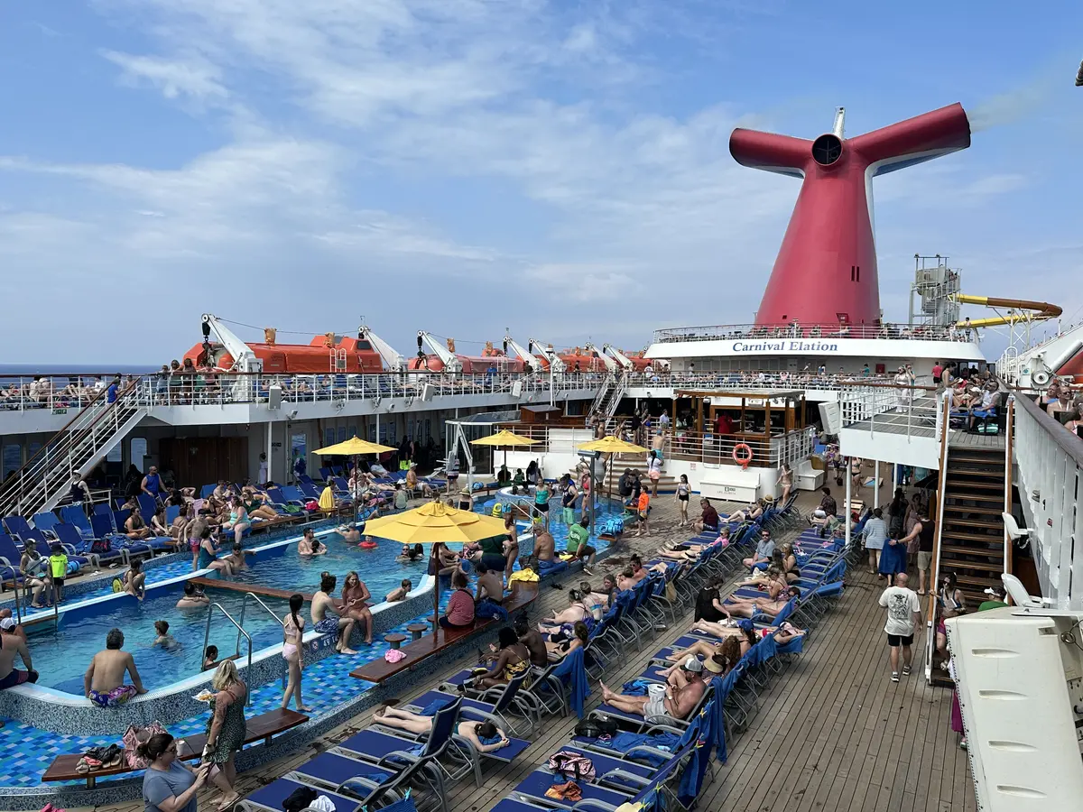 Carnival Elation Pool Deck, Sea Day Carnival Elation Pool Deck, Sea Day