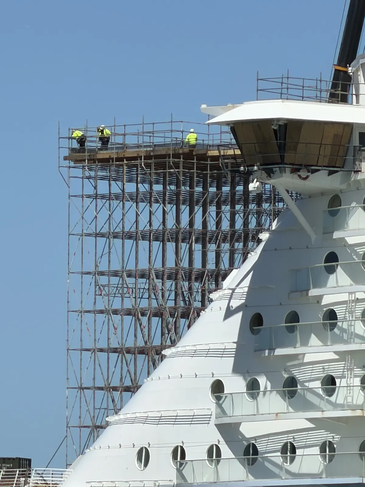 Work being done on Harmony of the Seas